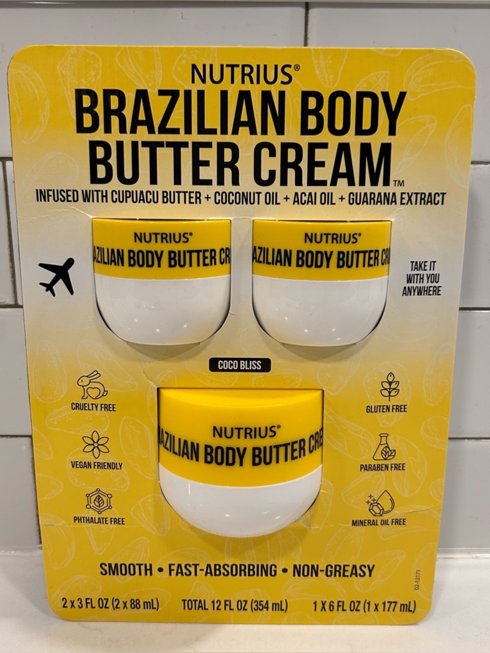 Nutrius Brazilian Body Butter Cream 3 pack sealed